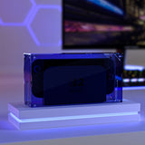 PlayVital Clear Acrylic Dustproof Cover for Nintendo Switch 2 , Magnetic Ventilation Top, Tool-Free Installation, Transparent Display Box for Switch 2 Dock Mode - Clear Blue - SGUNTM003