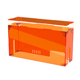 PlayVital Clear Acrylic Dustproof Cover for Nintendo Switch 2 , Magnetic Ventilation Top, Tool-Free Installation, Transparent Display Box for Switch 2 Dock Mode - Clear Orange - SGUNTM004
