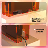 PlayVital Clear Acrylic Dustproof Cover for Nintendo Switch 2 , Magnetic Ventilation Top, Tool-Free Installation, Transparent Display Box for Switch 2 Dock Mode - Clear Orange - SGUNTM004