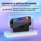 PlayVital Clear Acrylic Dustproof Cover for Nintendo Switch 2, Magnetic Ventilation Top, Tool-Free Installation, Transparent Display Box for Switch 2 Dock Mode - Transparent - SGUNTM001