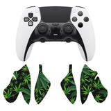 PlayVital Anti-Skid Sweat-Absorbent Controller Grip for ps5 Edge Wireless Controller, Professional Textured Soft PU Handle Grips Anti Sweat Protector for ps5 Edge Controller - Green Weeds - PFPJ149