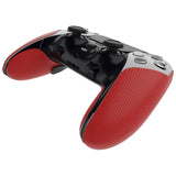 PlayVital Anti-Skid Sweat-Absorbent Controller Grip for ps5 Edge Wireless Controller, Professional Textured Soft PU Handle Grips Anti Sweat Protector for ps5 Edge Controller - Red - PFPJ147