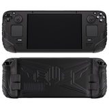 PlayVital Armor Series Protective Case for Steam Deck LCD, Soft Cover Silicone Protector for Steam Deck with Back Button Enhancement Designed & Thumb Grips Caps - Black - XFSDP001