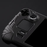 PlayVital Armor Series Protective Case for Steam Deck LCD, Soft Cover Silicone Protector for Steam Deck with Back Button Enhancement Designed & Thumb Grips Caps - Black - XFSDP001