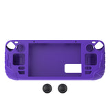 PlayVital Armor Series Protective Case for Steam Deck LCD, Soft Cover Silicone Protector for Steam Deck with Back Button Enhancement Designed & Thumb Grips Caps - Purple - XFSDP005