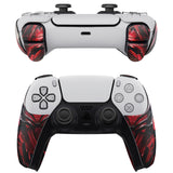 PlayVital Armored Edition Anti-Skid Sweat-Absorbent Controller Grip for PS5, Professional Textured Soft Rubber Pads Handle Grips for PS5 Controller with Shoulder Button Trigger Stickers - Spider Armor - PFPJ157