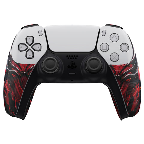 PlayVital Armored Edition Anti-Skid Sweat-Absorbent Controller Grip for PS5, Professional Textured Soft Rubber Pads Handle Grips for PS5 Controller with Shoulder Button Trigger Stickers - Spider Armor - PFPJ157