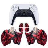 PlayVital Armored Edition Anti-Skid Sweat-Absorbent Controller Grip for PS5, Professional Textured Soft Rubber Pads Handle Grips for PS5 Controller with Shoulder Button Trigger Stickers - Spider Armor - PFPJ157