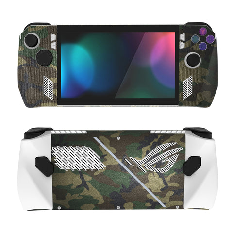 PlayVital Army Green Camouflage Custom Stickers Vinyl Wraps Protective Skin Decal for ROG Ally Handheld Gaming Console - RGTM003