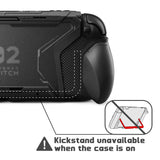 PlayVital BEYOND-GRIP Interchangeable Grip Protective Cover for Nintendo Switch 2 (2025), Ergonomic TPU Dockable Case Accessories for Switch 2 with Joystick Caps, Shockproof - Black - XJKNTM001