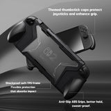 PlayVital BEYOND-GRIP Interchangeable Grip Protective Cover for Nintendo Switch 2 (2025), Ergonomic TPU Dockable Case Accessories for Switch 2 with Joystick Caps, Shockproof - Black - XJKNTM001