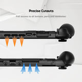 PlayVital BEYOND-GRIP Interchangeable Grip Protective Cover for Nintendo Switch 2 (2025), Ergonomic TPU Dockable Case Accessories for Switch 2 with Joystick Caps, Shockproof - Black - XJKNTM001