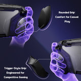 PlayVital BEYOND-GRIP Interchangeable Grip Protective Cover for Nintendo Switch 2 (2025), Ergonomic TPU Dockable Case Accessories for Switch 2 with Joystick Caps, Shockproof - Black - XJKNTM001