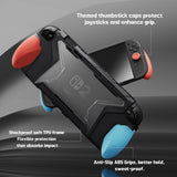 PlayVital BEYOND-GRIP Interchangeable Grip Protective Cover for Nintendo Switch 2 (2025), Ergonomic TPU Dockable Case Accessories for Switch 2 with Joystick Caps, Shockproof - Blue & Orange - XJKNTM009