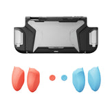 PlayVital BEYOND-GRIP Interchangeable Grip Protective Cover for Nintendo Switch 2 (2025), Ergonomic TPU Dockable Case Accessories for Switch 2 with Joystick Caps, Shockproof - Blue & Orange - XJKNTM009