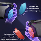 PlayVital BEYOND-GRIP Interchangeable Grip Protective Cover for Nintendo Switch 2 (2025), Ergonomic TPU Dockable Case Accessories for Switch 2 with Joystick Caps, Shockproof - Blue & Orange - XJKNTM009