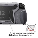 PlayVital BEYOND-GRIP Interchangeable Grip Protective Cover for Nintendo Switch 2 (2025), Ergonomic TPU Dockable Case Accessories for Switch 2 with Joystick Caps, Shockproof - New Hope Gray - XJKNTM003