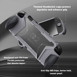 PlayVital BEYOND-GRIP Interchangeable Grip Protective Cover for Nintendo Switch 2 (2025), Ergonomic TPU Dockable Case Accessories for Switch 2 with Joystick Caps, Shockproof - New Hope Gray - XJKNTM003