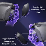 PlayVital BEYOND-GRIP Interchangeable Grip Protective Cover for Nintendo Switch 2 (2025), Ergonomic TPU Dockable Case Accessories for Switch 2 with Joystick Caps, Shockproof - New Hope Gray - XJKNTM003