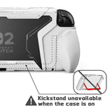 PlayVital BEYOND-GRIP Interchangeable Grip Protective Cover for Nintendo Switch 2 (2025), Ergonomic TPU Dockable Case Accessories for Switch 2 with Joystick Caps, Shockproof - White - XJKNTM002
