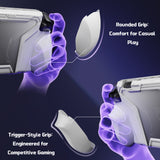 PlayVital BEYOND-GRIP Interchangeable Grip Protective Cover for Nintendo Switch 2 (2025), Ergonomic TPU Dockable Case Accessories for Switch 2 with Joystick Caps, Shockproof - White - XJKNTM002