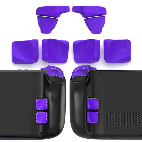 PlayVital Design for Steam Deck Back Buttons & Shoulder Buttons Trigger Enhancement Set, LR Increaser Trigger Grip + Back Button Improvement Accessories for Steam Deck OLED & LCD - Purple - BPSD0A002