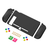 PlayVital Black Protective Case for NS Switch, Soft TPU Slim Case Cover for NS Switch Joy-Con Console with Colorful ABXY Direction Button Caps - NTU6006G2