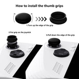 PlayVital Black Thumbsticks Grips Caps for ROG Ally, Silicone Thumb Grips Joystick Caps for ROG Ally - Raised Dots & Studded Design - TAURGM003