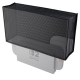 PlayVital Breathable Dust Cover for Nintendo Switch 2, Anti-Scratch Nylon Dust Guard Waterproof Cover Sleeve for Nintendo Switch 2 Console & Charging Dock -Black - NAWNTM004