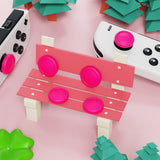 PlayVital Switch Joystick Caps, Switch Lite Thumbstick Caps, Silicone Analog Cover for Joycon of Switch OLED Thumb Grip Rocker Caps for Nintendo Switch & Switch Lite - Bright Pink - NJM1204