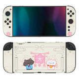 PlayVital for Nintendo Switch 2 Skin Full Set (2-Pack) - Cherry Blossoms Kitten Protective Vinyl Decal Stickers for Switch 2 Console, Joycons, Handle Grips & Dock | No Residue, Anti-Scratch - Antique Yellow - YUDNT025