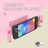 PlayVital Cherry Blossoms Kitten Silicone Grip & PC Shell Case for Nintendo Switch 2,  Cat Ear & Paw Joycon Covers + Dockable Protection + Extra Adjustable Stand - Pink - HFQNTM001