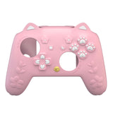 PlayVital Cherry Blossoms Kitten Silicone Cover for Nintendo Switch 2 Pro Controller, Cute Protective Skin Case for Switch 2 Pro Controller with Back Button Cap & Thumb Grip & Sticker - Pink - HANPTP001