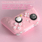 PlayVital Cherry Blossoms Kitten Silicone Cover for Nintendo Switch 2 Pro Controller, Cute Protective Skin Case for Switch 2 Pro Controller with Back Button Cap & Thumb Grip & Sticker - Pink - HANPTP001