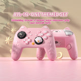 PlayVital Cherry Blossoms Kitten Silicone Cover for Nintendo Switch 2 Pro Controller, Cute Protective Skin Case for Switch 2 Pro Controller with Back Button Cap & Thumb Grip & Sticker - Pink - HANPTP001