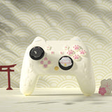 PlayVital Cherry Blossoms Kitten Silicone Cover for Nintendo Switch 2 Pro Controller, Cute Protective Skin Case for Switch 2 Pro Controller with Back Button Cap & Thumb Grip & Sticker - Antique Yellow - HANPTP002