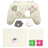 PlayVital Cherry Blossoms Kitten Silicone Cover for Nintendo Switch 2 Pro Controller, Cute Protective Skin Case for Switch 2 Pro Controller with Back Button Cap & Thumb Grip & Sticker - Antique Yellow - HANPTP002