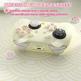 PlayVital Cherry Blossoms Kitten Silicone Cover for Nintendo Switch 2 Pro Controller, Cute Protective Skin Case for Switch 2 Pro Controller with Back Button Cap & Thumb Grip & Sticker - Antique Yellow - HANPTP002