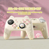 PlayVital Cherry Blossoms Kitten Silicone Cover for Nintendo Switch 2 Pro Controller, Cute Protective Skin Case for Switch 2 Pro Controller with Back Button Cap & Thumb Grip & Sticker - Antique Yellow - HANPTP002