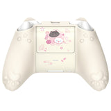 PlayVital Cherry Blossoms Kitten Silicone Cover for Xbox Series X/S, Soft Rubber Cover for Xbox Core Wireless Controller, Anti-slip Grip Protector with Thumb Grips & Sticker - Antique Yellow - HPJX3P001