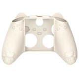 PlayVital Cherry Blossoms Kitten Silicone Cover for Xbox Series X/S, Soft Rubber Cover for Xbox Core Wireless Controller, Anti-slip Grip Protector with Thumb Grips & Sticker - Antique Yellow - HPJX3P001