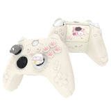 PlayVital Cherry Blossoms Kitten Silicone Cover for Xbox Series X/S, Soft Rubber Cover for Xbox Core Wireless Controller, Anti-slip Grip Protector with Thumb Grips & Sticker - Antique Yellow - HPJX3P001