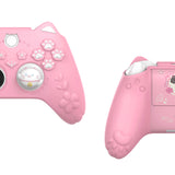 PlayVital Cherry Blossoms Kitten Silicone Cover for Xbox Series X/S, Soft Rubber Cover for Xbox Core Wireless Controller, Anti-slip Grip Protector with Thumb Grips & Sticker - Pink - HPJX3P002