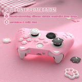 PlayVital Cherry Blossoms Kitten Silicone Cover for Xbox Series X/S, Soft Rubber Cover for Xbox Core Wireless Controller, Anti-slip Grip Protector with Thumb Grips & Sticker - Pink - HPJX3P002