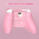 PlayVital Cherry Blossoms Kitten Silicone Cover for Xbox Series X/S, Soft Rubber Cover for Xbox Core Wireless Controller, Anti-slip Grip Protector with Thumb Grips & Sticker - Pink - HPJX3P002