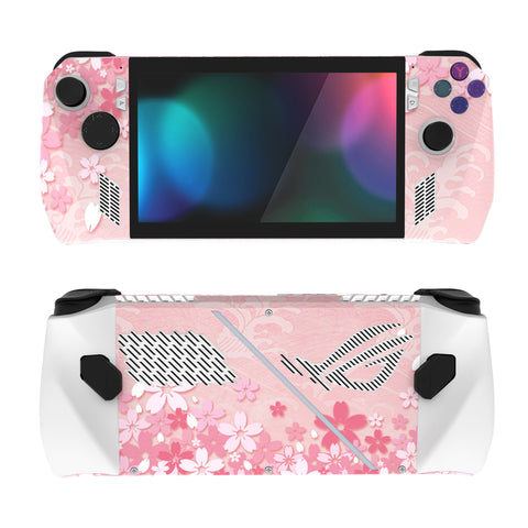 PlayVital Cherry Blossoms Petals Custom Stickers Vinyl Wraps Protective Skin Decal for ROG Ally Handheld Gaming Console - RGTM004