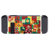 PlayVital Christmas Wrap Protective Case for NS, Soft TPU Slim Case Cover for NS Joycon Console with Colorful ABXY Direction Button Caps - NTU6042G2