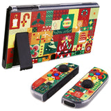 PlayVital Christmas Wrap Protective Case for NS, Soft TPU Slim Case Cover for NS Joycon Console with Colorful ABXY Direction Button Caps - NTU6042G2