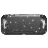 PlayVital Clear Glitter Silver Hard Protective Case for Nintendo Switch Lite, Glossy Ergonomic Hard Grip Cover - Shock-absorbent Anti-Scratch Shell Case with Screen Protector & Thumb Grips & Button Caps - LGKNLM002