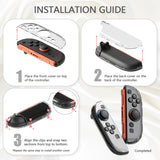 PlayVital Clear Series Protective Case for Nintendo Switch 2, Anti-Scratches Hard Shell Dockable Grip Cover with Extra Foldable Stand & Thumb Grips for Nintendo Switch 2 - Clear Glitter Silver - EXVNTM002